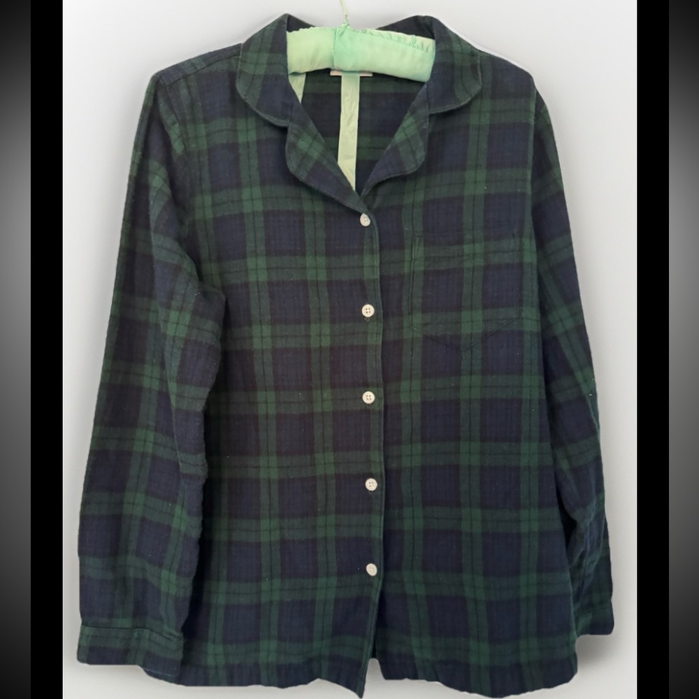 Women’s LL Bean Plaid-watch Flannel Pajamas. Button up top Med - Picture 2 of 6